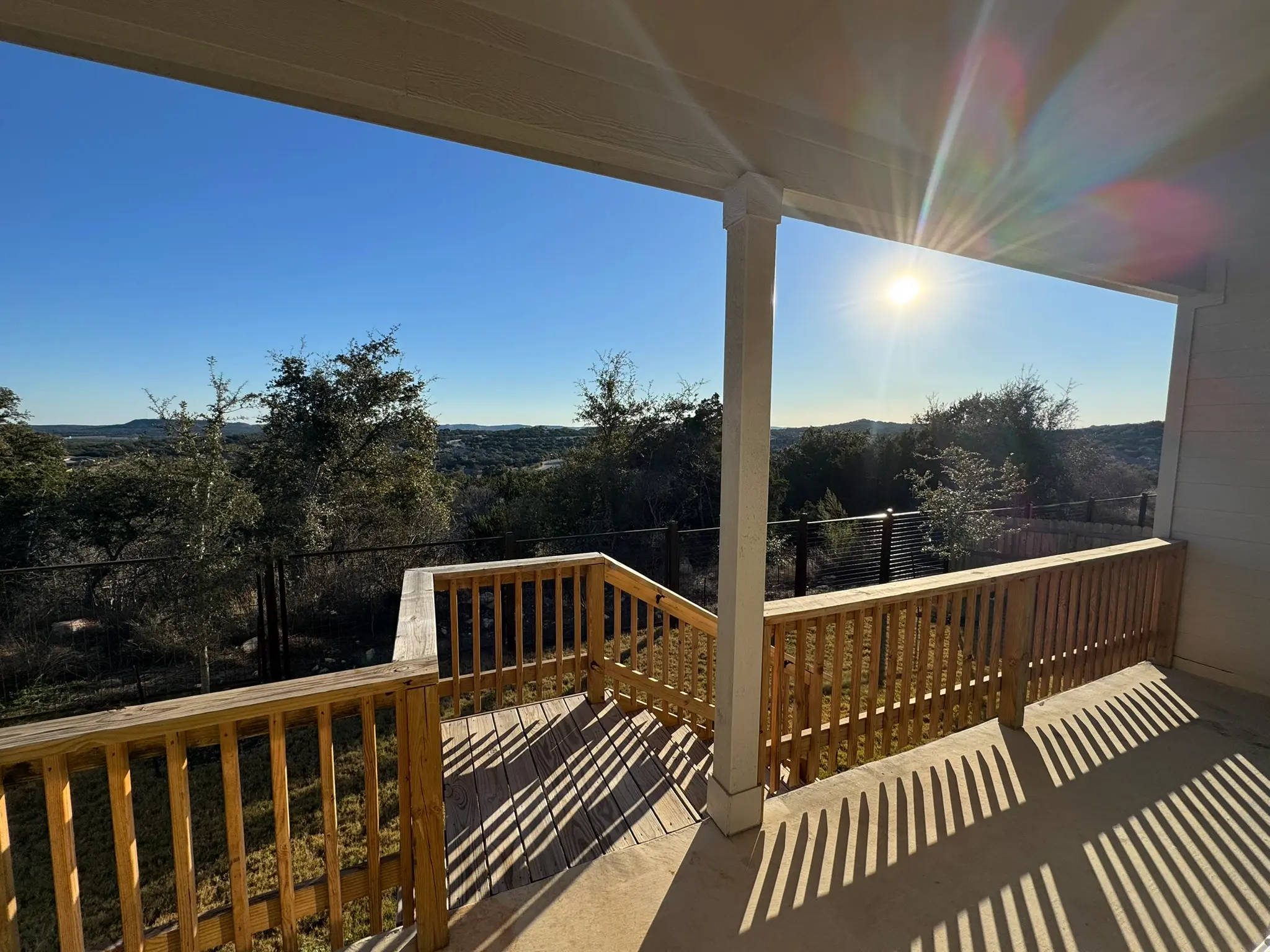 Panoramic deck with Hill Country view